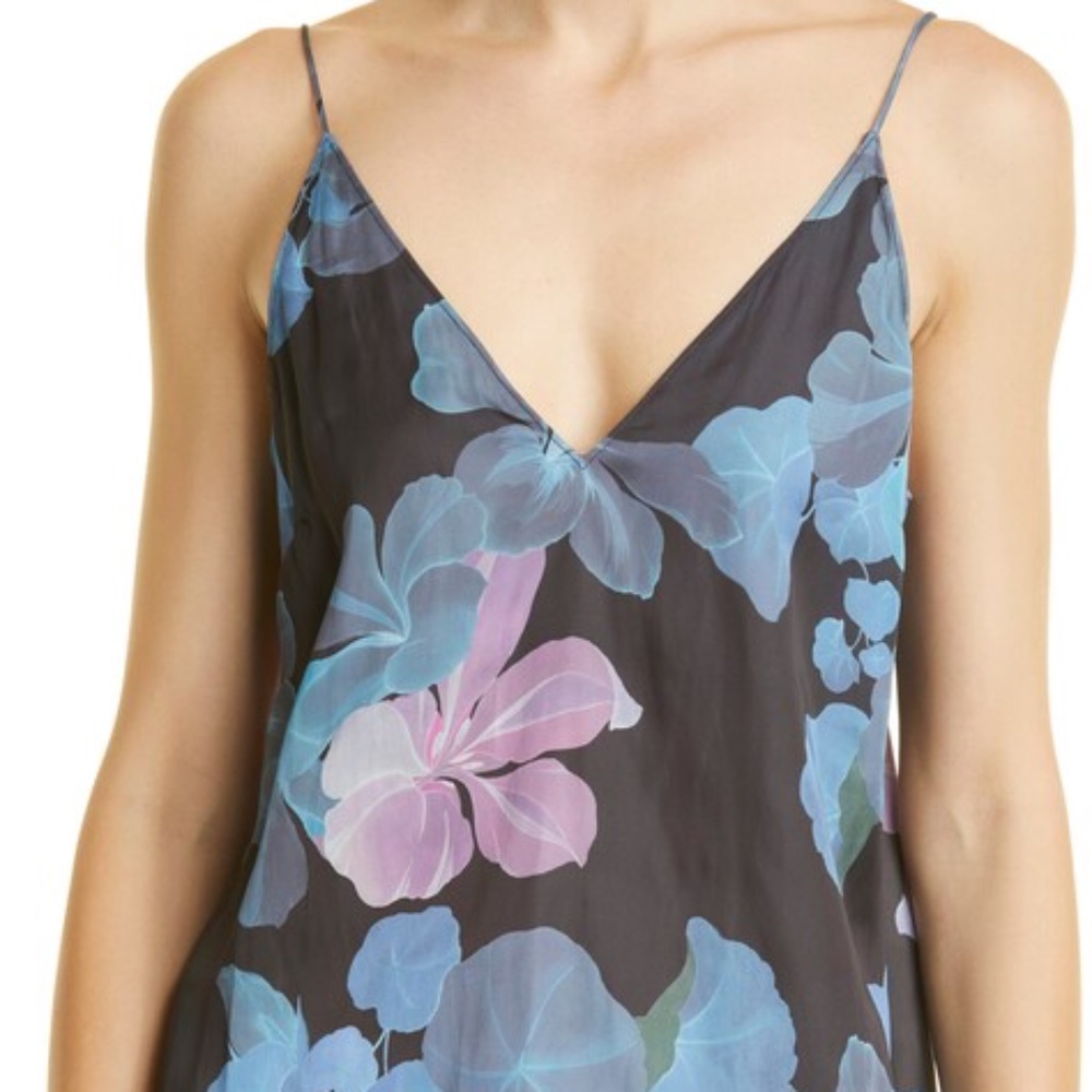 Paige Aja Floral Camisole Top In Black Multi Georgia Blooms - XS